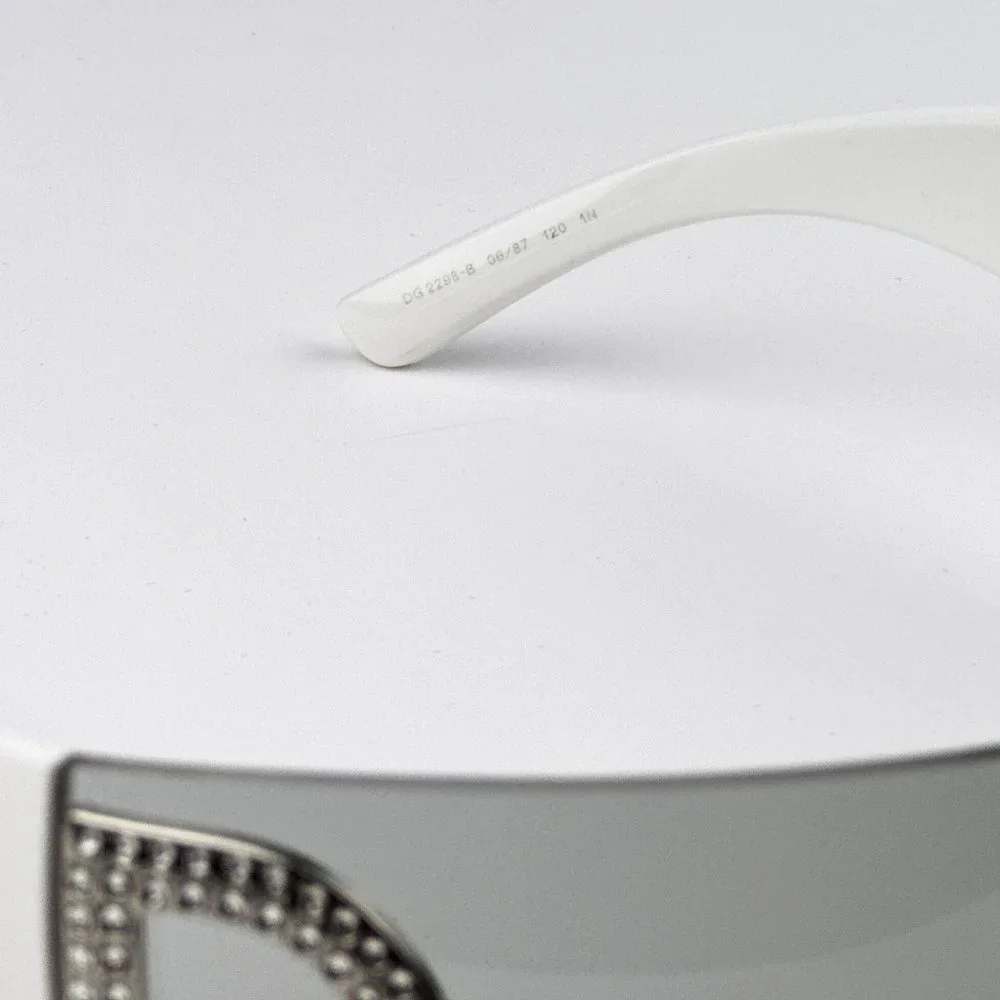 D&G DG2298B 06/87 Sunglasses Light Grey Rimless Pillow Women